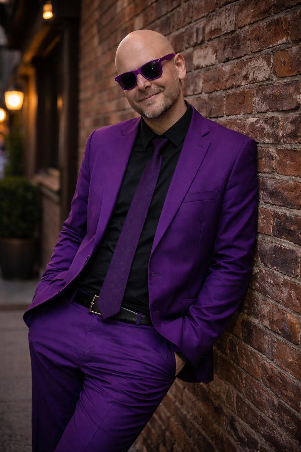 Project MW in a purple suit.